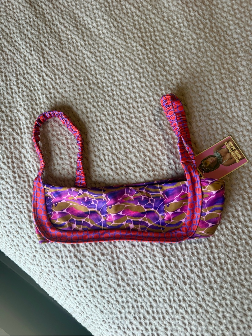 Strawberry Milk Mob Purple & Pink Printed Bikini Top